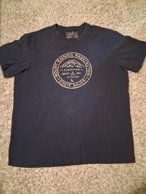 Eddie Bauer Navy Graphic Mount Rainier Crew T‑Shirt